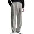 thumbnail image 1 of FRSASU Mens High Waisted Casual Dress Pants Pleated Baggy Vintage Relaxed Fit Business Spring Fashion Suit Pant Khaki, 1 of 6