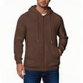 thumbnail image 1 of FRSASU Mens Hoodie Full Zip up Sweatshirts Long Sleeve Drawstring Hooded Shirt with Pockets Coffee, 1 of 3