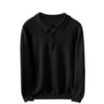 thumbnail image 1 of FRSASU Mens Knit Polo Sweaters Long Sleeve Vintage Polos Casual Pullover Slim Fit Lapel Sweater Black, 1 of 5