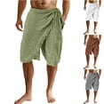 thumbnail image 1 of FRSASU Mens Linen Shorts Breathable Casual Drawstring 7inch Inseam Shorts Stretch Summer Beach Wear White, 1 of 5