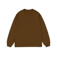 thumbnail image 1 of FRSASU Mens Loose Fit Cotton Crewneck Athletic Sweatshirt Long Sleeves Lightweight Workout Pullover Solid Color Sport Shirts Brown, 1 of 6