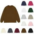 thumbnail image 1 of FRSASU Mens Loose Fit Cotton Crewneck Athletic Sweatshirt Long Sleeves Lightweight Workout Pullover Solid Color Sport Shirts White, 1 of 6