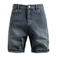 thumbnail image 1 of FRSASU Mens Loose Straight Denim Shorts Casual Mid Jean Jorts Button Hop Shorts with Pockets Streetwear Blue, 1 of 3