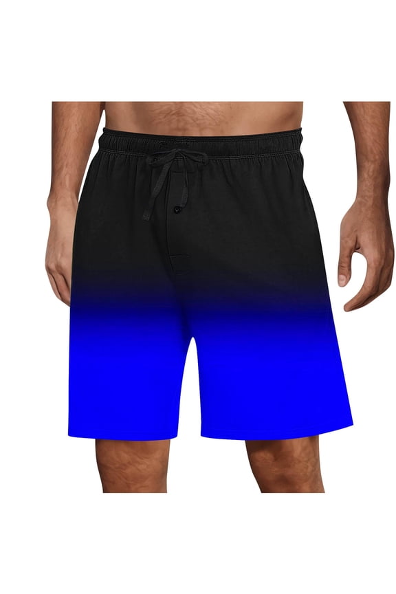 Mens No Liner Gradient Swim Trunks Quick Dry 9 Inch with Pockets Bathing Suits for Men Lineless Swim Shorts Blue