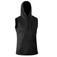 thumbnail image 1 of FRSASU Mens Quick Dry Active Hooded Tank Top - Workout Sleeveless Hoodie Drawstring (Available in Big & Tall) Black, 1 of 4