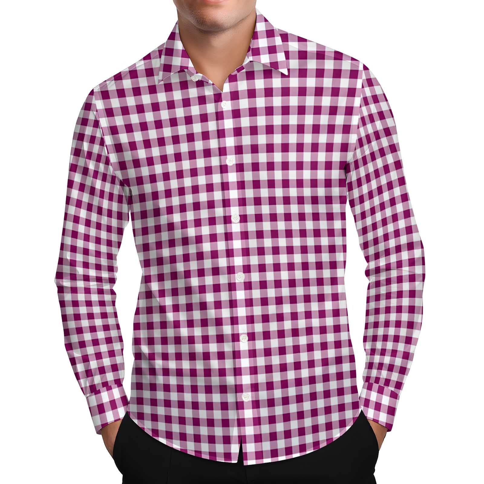 FRSASU Mens Shirts Long Sleeve Regular Fit Lightweight Plaid Button Down Casual Lapel Shirt Hot Pink - Walmart.com FRSASU Mens Shirts Long Sleeve Regular Fit Lightweight Plaid Button Down Casual Lapel Shirt Hot Pink - Walmart.com