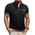 thumbnail image 1 of FRSASU Mens Short Sleeve Polo Shirts Leisure Summer Button Basic Shirt Classic Golf Stylish Tops with Pocket Black, 1 of 7