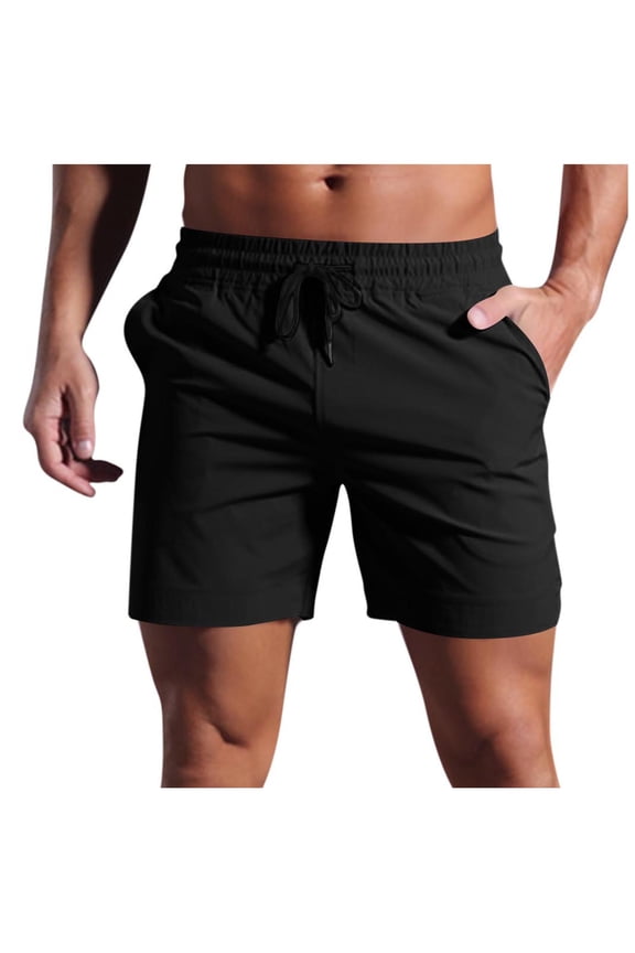Mens Side Split Running Shorts 4'' - Quick Dry for Athletic Gym Workout with Pockets Black