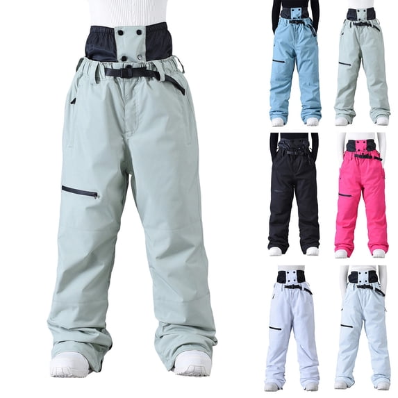 FRSASU Mens Skiing Snowboarding Pants Waterproof Windproof Warm Snow thermal Hiking Winter Ski Pants White