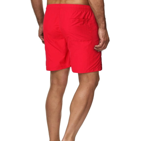 FRSASU Mens Solid Color Athletic Gym Shorts Quick Dry Workout Lightweight Shorts Running Shorts for Men with Pockets Red