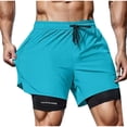 thumbnail image 1 of FRSASU Mens Sport Shorts 2 in 1 Running Workout Athletic Drawstring Basketball Shorts Sky Blue, 1 of 8