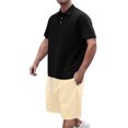thumbnail image 1 of FRSASU Mens Summer Short Sets Outfits Fashion Zip Lapel Shirt and Drawstring Shorts 2 Piece Set Casual Tracksuit for Golf Vacation Beige, 1 of 8