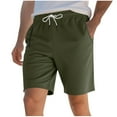thumbnail image 1 of FRSASU Mens Summer Shorts Solid Color Gym Workout Shorts with Zipper Pockets Beach Quick Dry Bermudas for Men Army Green, 1 of 9