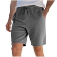 thumbnail image 1 of FRSASU Mens Summer Shorts Solid Color Gym Workout Shorts with Zipper Pockets Beach Quick Dry Bermudas for Men Dark Gray, 1 of 9