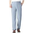 thumbnail image 1 of FRSASU Mens Summer Thin Ice Silk Quick Dry Pants Solid Streetwear Fashion Casual Elastic Waist Loose Sports Straight Trousers Light Blue, 1 of 9