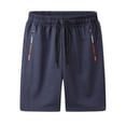 thumbnail image 1 of FRSASU Mens Sweat Shorts 7" Above Knee Workout Gym Shorts Lounge Shorts with Zipper Pockets Dark Blue, 1 of 4