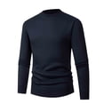 thumbnail image 1 of FRSASU Mens Sweater Solid Color Long Sleeve Basic Tops Casual Pullovers Warm Knitwear Sweater Navy, 1 of 3