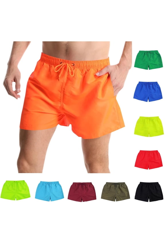 Mens Swim Trunks 5" Short Quick Dry Bathing Suits for Men Summer Beach Swim Shorts for Swimwear Black