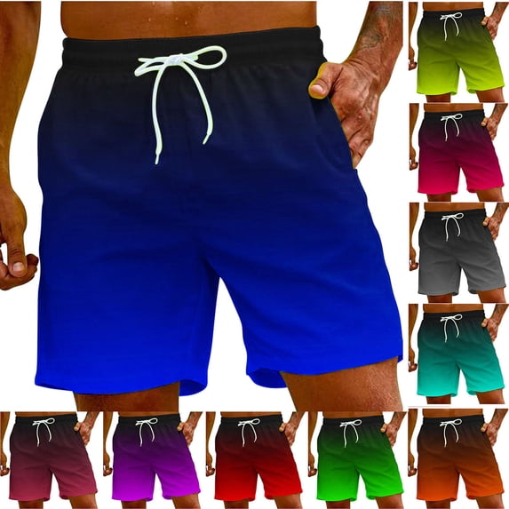 FRSASU Mens Swim Trunks Quick Dry Board Shorts Breathable Fit Print Beach Shorts Swimwear Bathing Suits Yellow