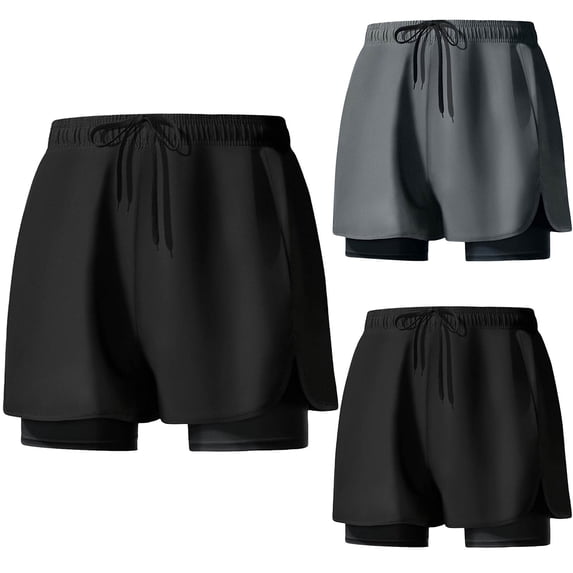 FRSASU Mens Swim Trunks Swim Shorts Quick Dry 5 inch Inseam Beach Shorts with Compression Liner and Zipper Pocket Dark Gray