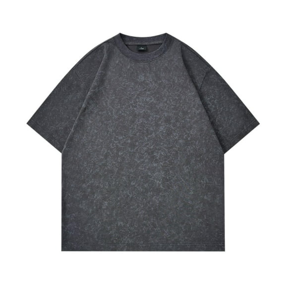 FRSASU Mens Tops 100% Cotton Short Sleeve Tee Solid Color Summer Casual Round Neck T Shirts Gray XL