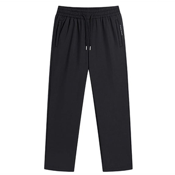 FRSASU Mens Winter Pants Thicken Elastic Waist Cotton Padded Men Thick Fleece thermal Trousers Casual Pants Black