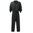 thumbnail image 1 of FRSASU Mens Workwear Coveralls Multi Pockets Work Suit Mechanic Overalls Jumpsuits Button Down Long Sleeve Coverall Black, 1 of 4