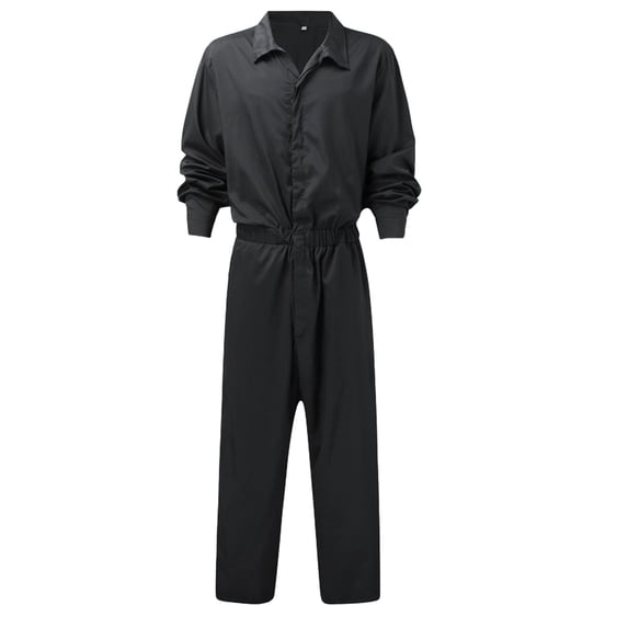 FRSASU Mens Workwear Coveralls Multi Pockets Work Suit Mechanic Overalls Jumpsuits Button Down Long Sleeve Coverall Black