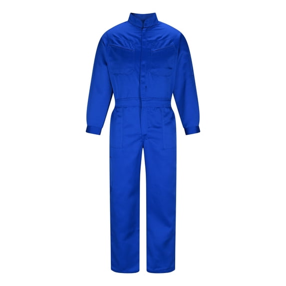 FRSASU Mens Workwear Coveralls Stand Collar Long Sleeve Front Zip Multiple Pockets Work Coveralls Jumpsuit Work Uniforms Blue