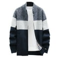 thumbnail image 1 of FRSASU Mens Zip Up Knitted Cardigan Thick Sweater Stand Collar Fleece Lined Warm Dark Gray 14(XXXL), 1 of 5