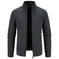 thumbnail image 1 of FRSASU Mens Zip up Cardigan Sweater Slim Fit Casual Full Zip Sweaters Knit Stand Collar Cardigans Dark Gray, 1 of 8