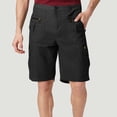 thumbnail image 1 of FRSASU Mens solid color Cargo Shorts Capri Elastic Casual Summer Shorts with Pockets zipper button work pants Black, 1 of 7