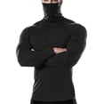 thumbnail image 1 of FRSASU Mens thermal Compression Shirts, Warm Long Sleeve High Collar Tops with Face mask High Elasticity Athletic Base Layer for Running Cold Weather Black, 1 of 4