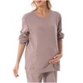 thumbnail image 1 of FRSASU Nursing Sweatshirt Long Sleeve Round Neck Breastfeeding Shirts Zipper Maternity Pumping Tops Pregnancy Cotton Pullover Khaki, 1 of 9