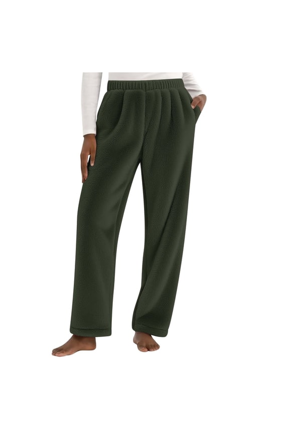 Pajama Pants for Women Soft Comfy Plush Solid Color Casual Stretch Wide Leg Pants Navy