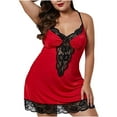 thumbnail image 1 of FRSASU Pajamas for Women omen'S Lace Pajama Suspender Suit Red 4(S), 1 of 4