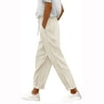 thumbnail image 1 of FRSASU Pant for Women Corduroy Fashion Casual Loose Solid Color Straight Leg Pants Drawstring Elastic Trousers with Pocket Beige XXL(XXL), 1 of 6