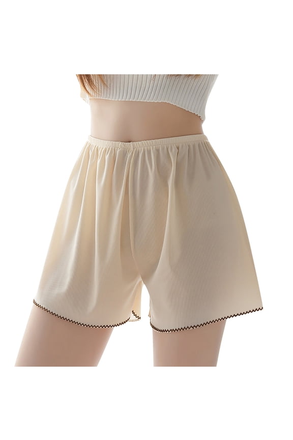 Pettipants for Women Plus Size Half Slip Culotte Satin Shorts Loose Bloomers Split Skirt for Under Dress Beige