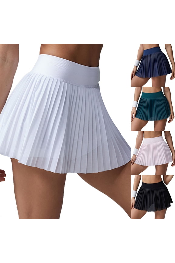 Pleated Tennis Skirt for Women High Waisted Lightweight Flowy Athletic Golf Skorts Skirts White