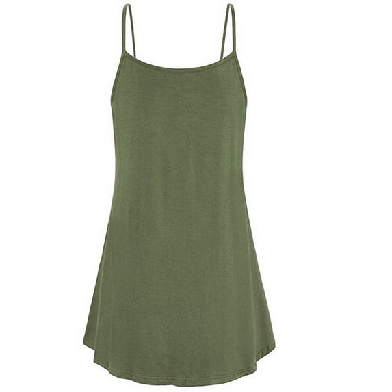 FRSASU Plus Size Women Summer Loose Button V Neck Cami Tank Tops Vest Blouse Army Green 4XL(4XL)