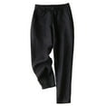 thumbnail image 1 of FRSASU Plus Size Cotton Linen Pants for Women Summer Wide Leg Elastic Straight Leg Lounge Pants Drawstring Lightweight Beach Trousers Black, 1 of 3