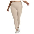 thumbnail image 1 of FRSASU Plus Size Leggings for Women with Pockets-Stretchy Yoga Pants Tummy Control High Waist Workout Leggings Beige, 1 of 5