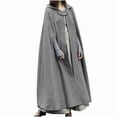 thumbnail image 1 of FRSASU Plus Size Women Coats Women Autumn Solid Hooded Button Cloak Split fork Woolen Coat, 1 of 6