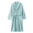 thumbnail image 1 of FRSASU Plus size clearance Women's Robe Bathrobe Lengthening Keep Warm Lapel Same Style for Men and Women Long Sleeve Mint Green L(L), 1 of 3