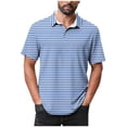 thumbnail image 1 of FRSASU Polo Shirts for Men Long Sleeve Striped Printing Tops Summer Casual Loose Shirt Light Blue M, 1 of 5