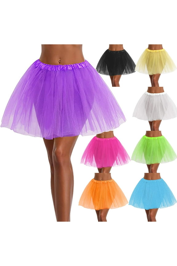 Puffy Tutu Skirts for Women Candy Color Pleated Short Skirt Ballet Wrap Costume Bottom Skirt Yellow