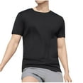 thumbnail image 1 of FRSASU Quick Dry T-Shirt for Men Summer Casual Stretch Light Sport Breathable Tees Solid Color Crewneck Short Sleeve Tops Black, 1 of 6