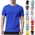 thumbnail image 1 of FRSASU Quick Dry T-Shirt for Men Summer Casual Stretch Light Sport Breathable Tees Solid Color Crewneck Short Sleeve Tops Yellow, 1 of 6