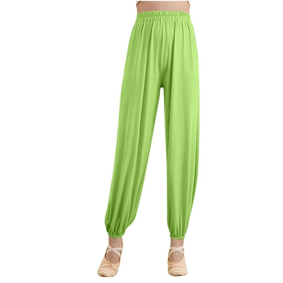 FRSASU Ripstop Pants for Dance, Hiking, Workouts and More Warm Up Solid Color Pants for Women - Style Mint Green M(M)