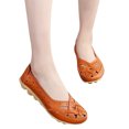 thumbnail image 1 of FRSASU Shoes Women's Shoes Lady Flats Sandals Leather Slipper Soft Shoes Orange 39, 1 of 7